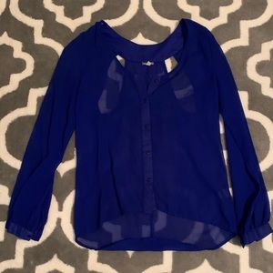 Navy blue sheer blouse. Size S from Charlotte Russe. Never worn.